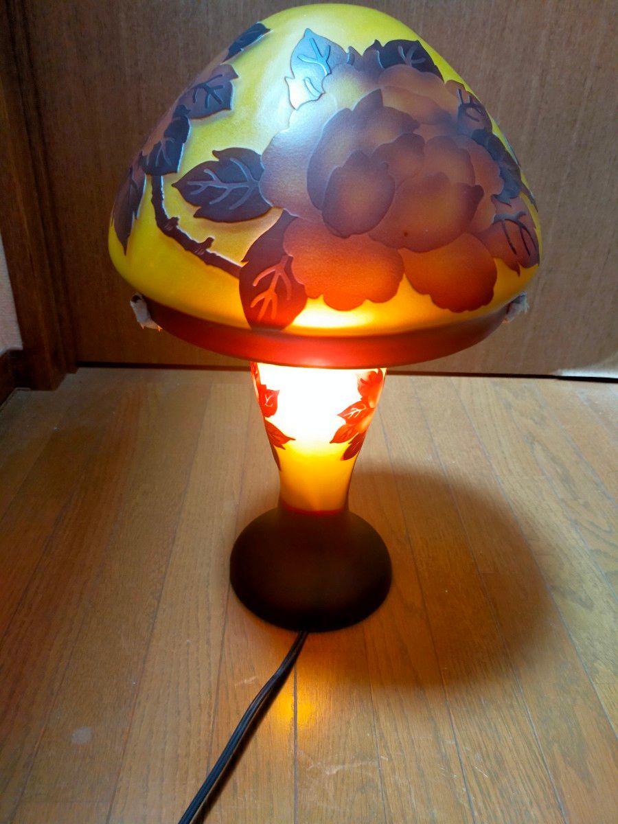 エミール ガレ風 レプリカ ガラス製 キノコ型 きのこ 卓上ライト エミール ガレ風 レプリカ ガラス製 キノコ型 きのこ 卓上ライト
