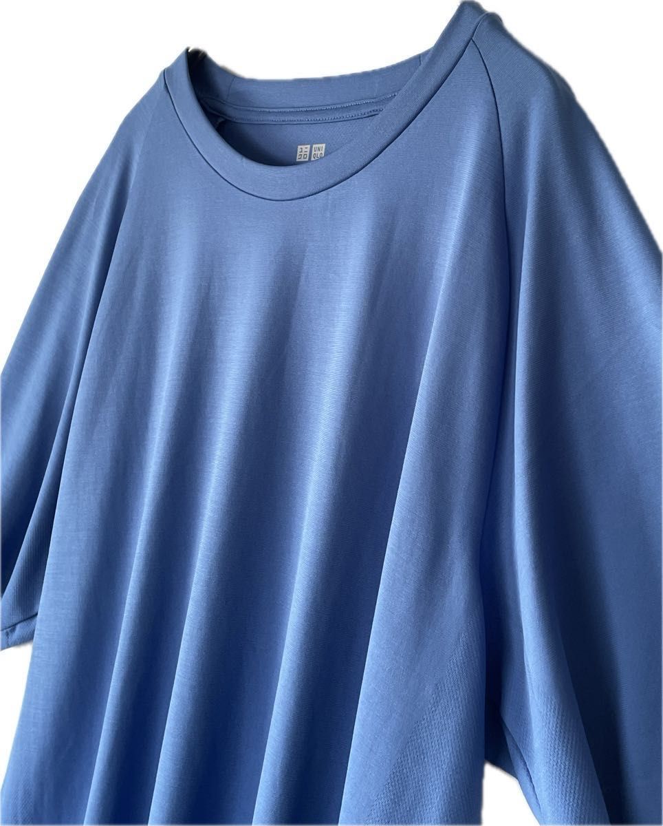 UNIQLO ユニクロ ドライEXクルーネックTシャツ ブルー XL 新品未 UNIQLO ユニクロ ドライEXクルーネックTシャツ ブルー XL 新品未