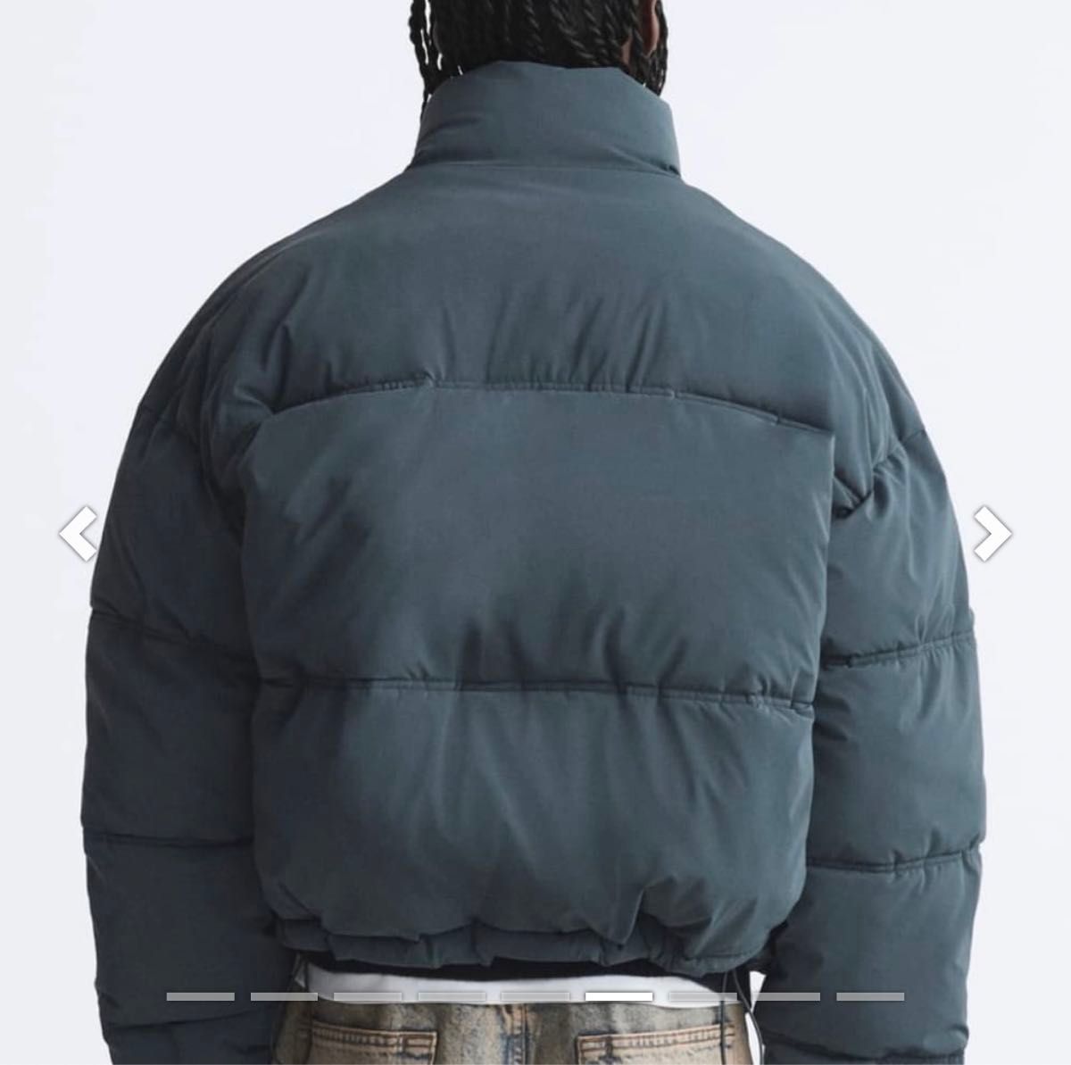 ZARA ザラ クロップド パフジャケット XL グレー ダウン ZARA ザラ クロップド パフジャケット XL グレー ダウン