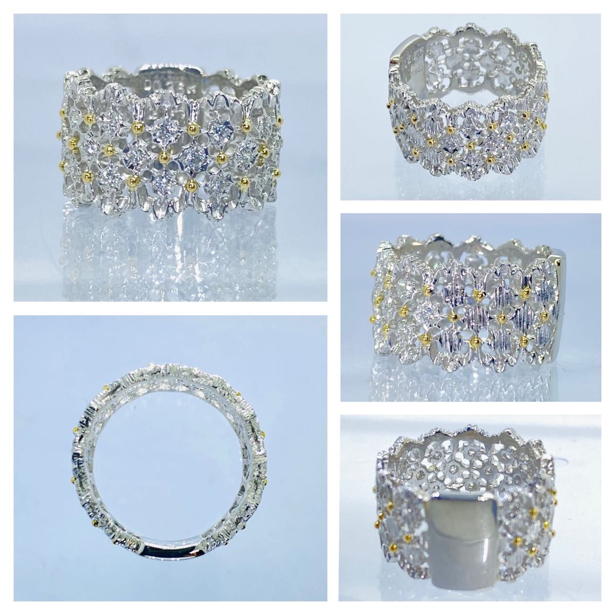 新品【フィレンツェ彫り】ダイヤモンド 0 26ct プラチナ&18金製 新品【フィレンツェ彫り】ダイヤモンド 0 26ct プラチナ&18金製