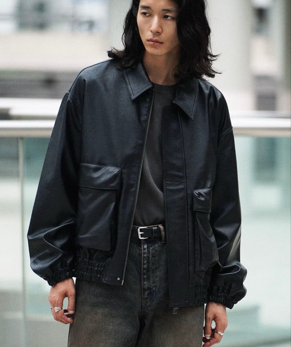 WYM LIDNM ARTIFICIAL GRAIN SHORT BLOUSON ウィム レザー WYM LIDNM ARTIFICIAL GRAIN SHORT BLOUSON ウィム レザー
