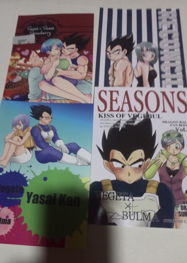 ドラゴンボール同人誌SEASONS など4冊、ベジータX ブルマ、お月見カプセル、華、さとかんち、新鮮野菜_画像1