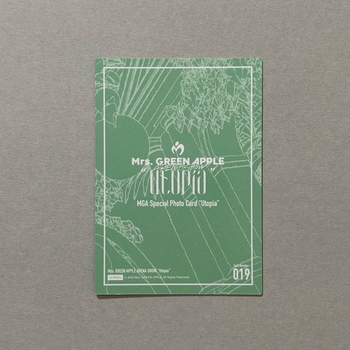 Mrs GREEN APPLE Utopia 大森元貴 019番 19番 フォトカード Mrs GREEN APPLE Utopia 大森元貴 019番 19番 フォトカード