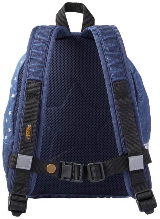  prompt decision![ Miki House ] double B new goods unused!mikihouse Denim patchwork rucksack ( capacity 4L) sub bag color : indigo blue 