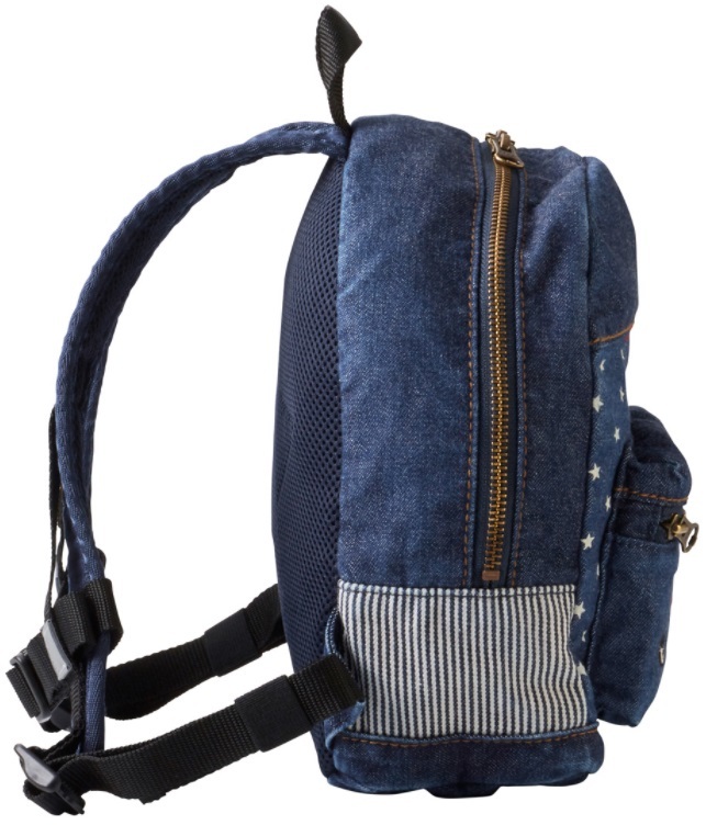  prompt decision![ Miki House ] double B new goods unused!mikihouse Denim patchwork rucksack ( capacity 4L) sub bag color : indigo blue 