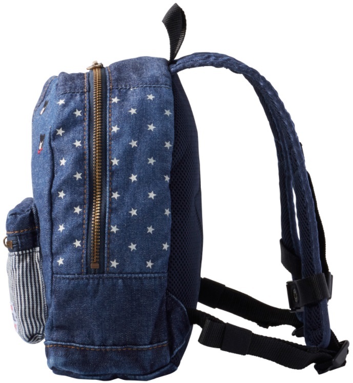  prompt decision![ Miki House ] double B new goods unused!mikihouse Denim patchwork rucksack ( capacity 4L) sub bag color : indigo blue 