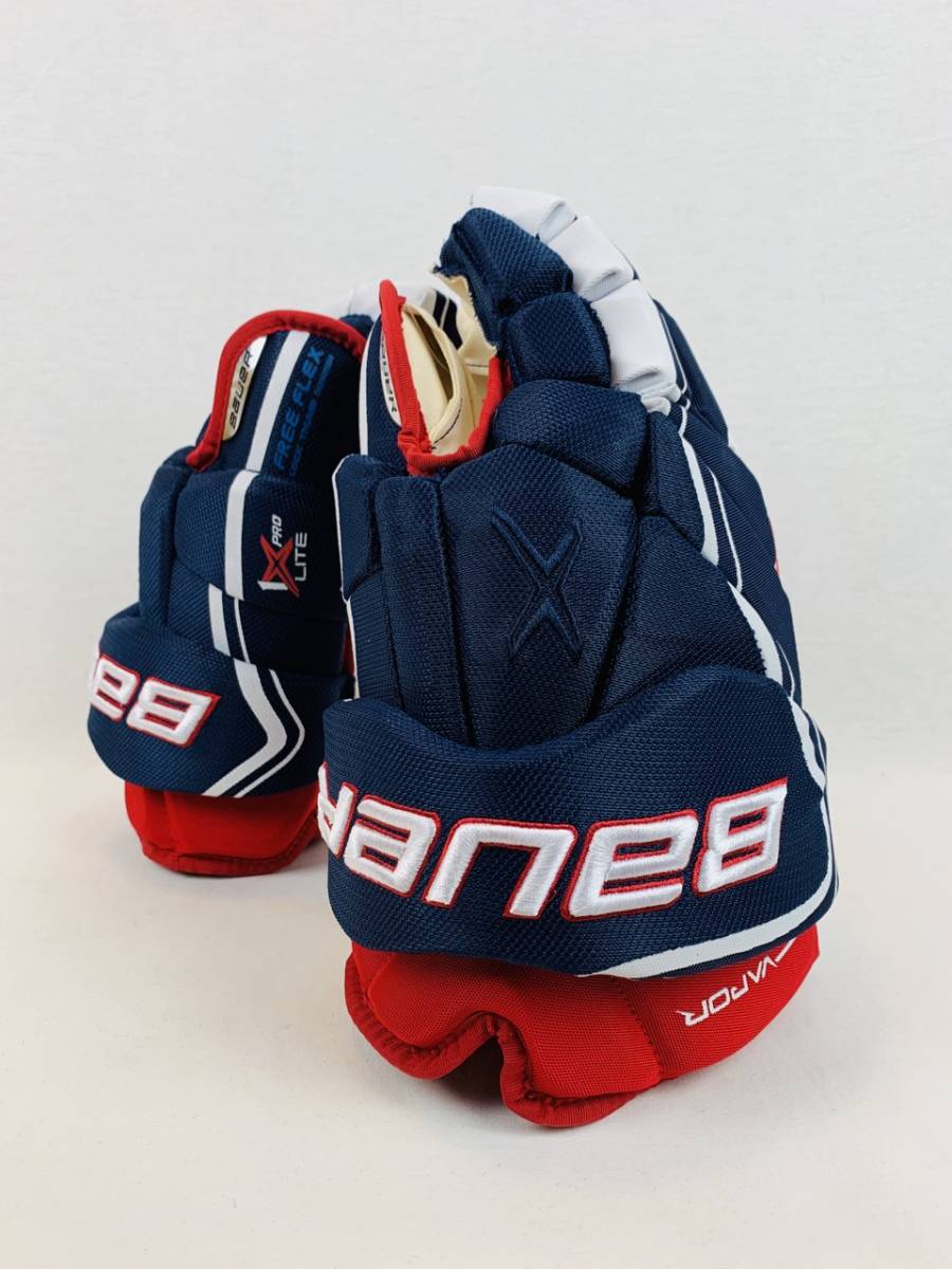 ◇◇ アイスホッケー グローブ BAUER VAPOR 1X LITE PRO SR １４” NAVY/RED/WHITE ◇ 新品 ◇_画像8