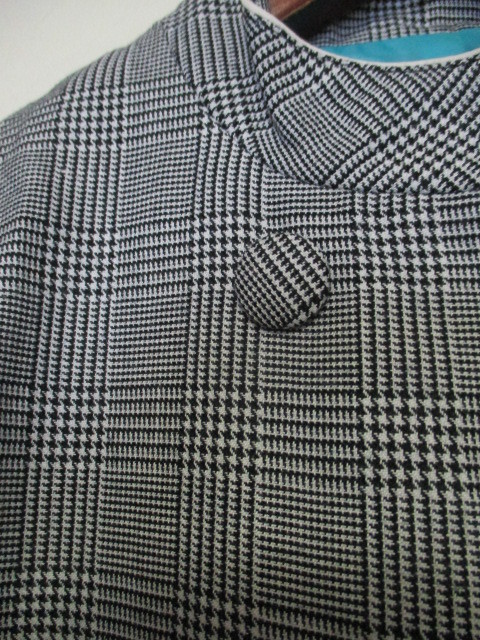 フェリシモ黒×白千鳥格子スタンドカラージャケット（USED）91819_画像4