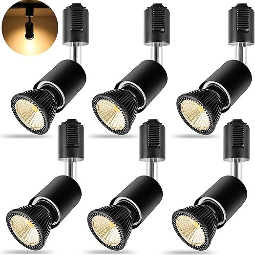 スポットライト E26 LED電球付き 50W 照明 ライティングレール LED電球+ダクトレール用照明器具セット ブラック 電球色 6個セット