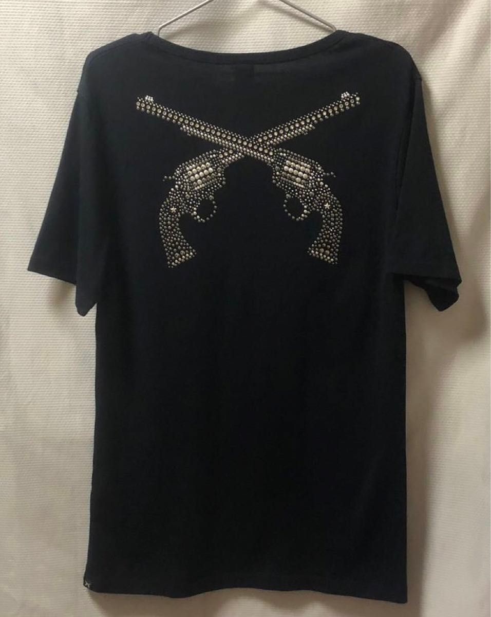 ロアー roar 総スワロフスキー バックピストル Tシャツ 2丁拳銃 ロアー roar 総スワロフスキー バックピストル Tシャツ 2丁拳銃
