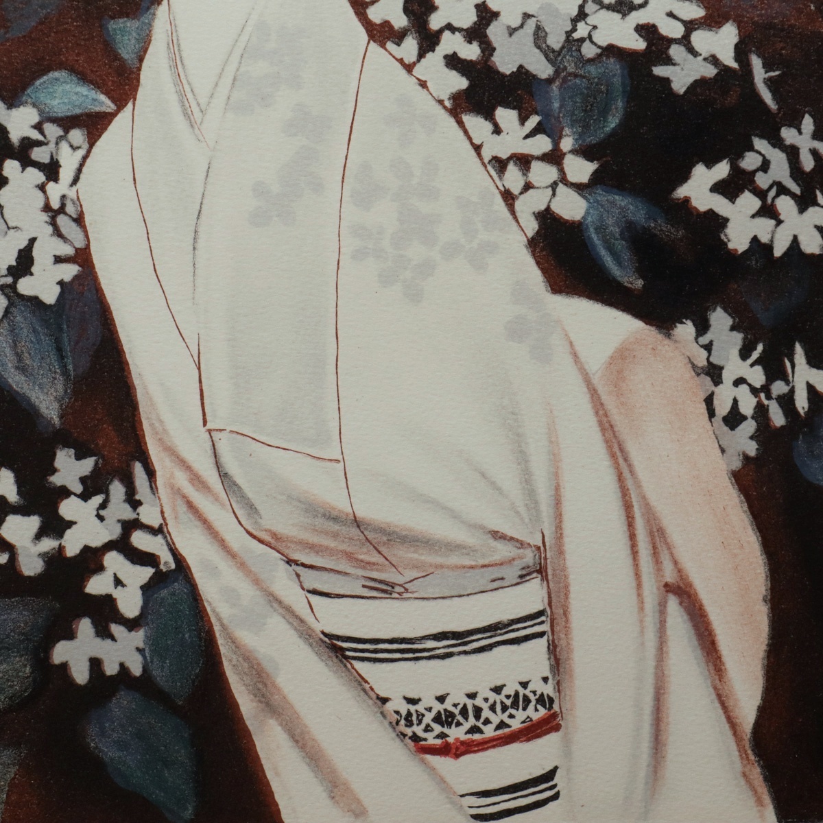 絵画 肉筆手描き 高沢圭一「紫陽花」サインF6サイズ 額装済み
