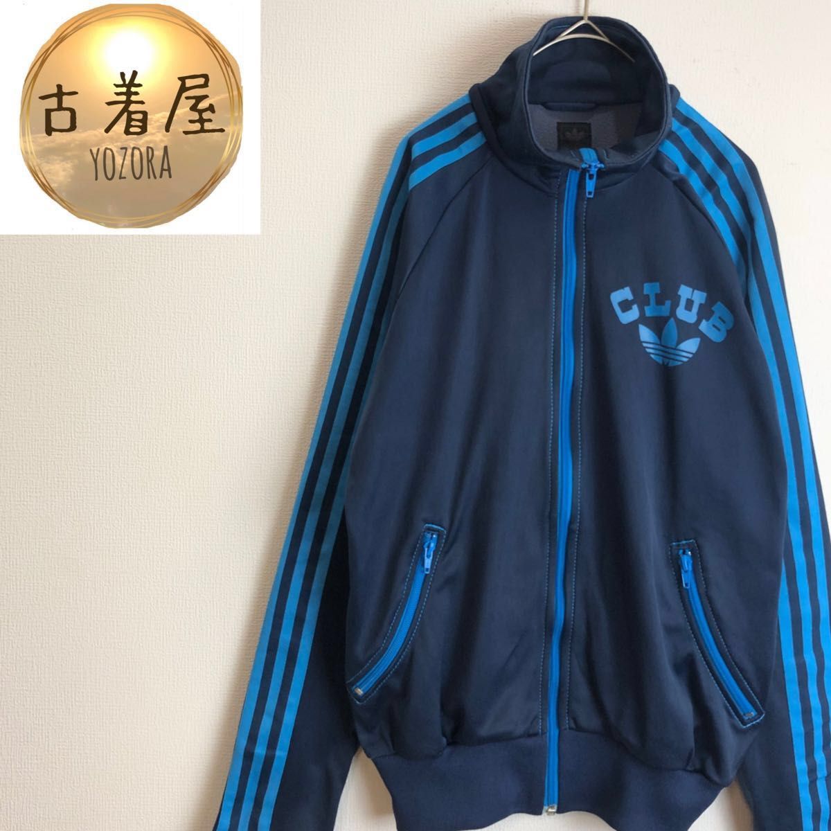 トラックジャケット CLUB adidas ビックプリント 青 ジャージ トラックジャケット CLUB adidas ビックプリント 青 ジャージ