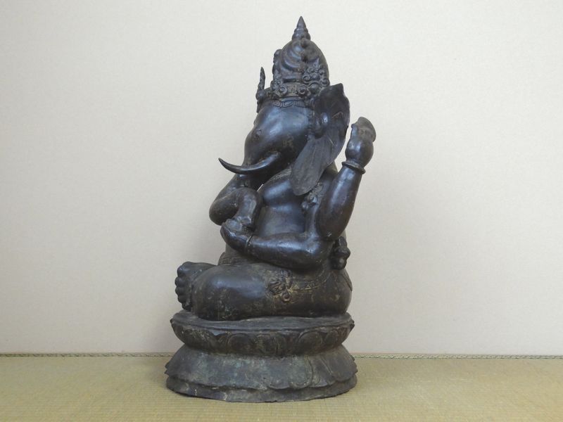 古銅　ガネーシャ像　全高６２cm　ヒンドゥー仏像　仏教美術_画像4