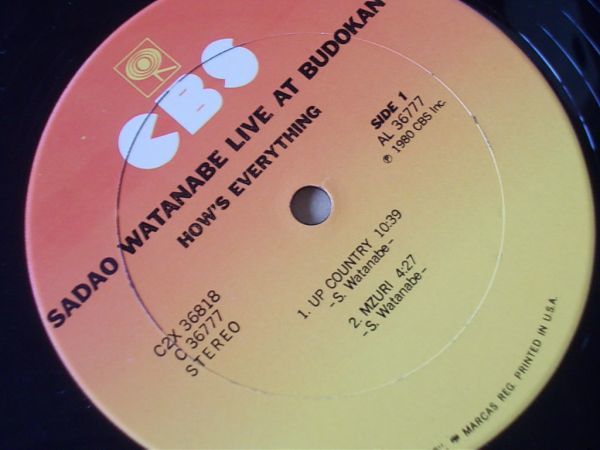 P4281　即決　LPレコード　渡辺貞夫『HOW'S EVERYTHING　LIVE AT BUDOKAN』　輸入盤　US盤　2枚組_画像3
