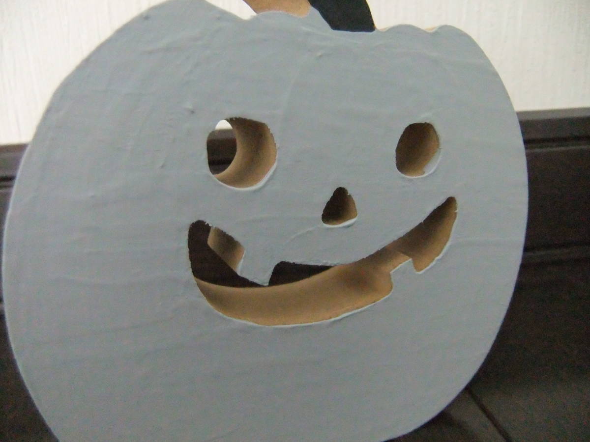  Halloween wooden pumpkin pumpkin pumpkin objet d'art ornament decoration gray mascot figure Monotone interior 