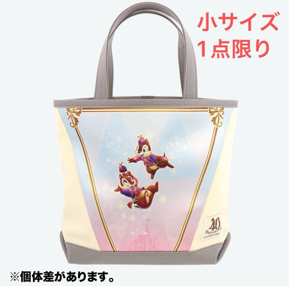 チップ&デール Lサイズ 40周年 ガーランド 40周年 ガーランドトートバッグ小チップとデール ディズニー