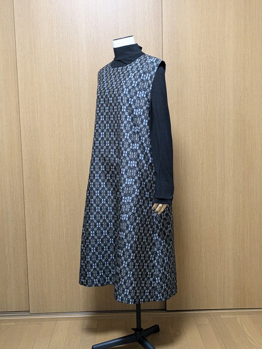 専用画面 着物リメイク ワンピース チュニック 大島紬 M-L 専用画面 着物リメイク ワンピース チュニック 大島紬 M-L