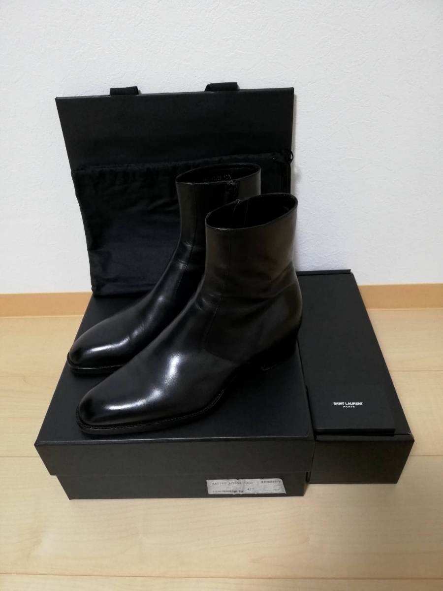 ヤフオク! - SAINT LAURENT サイドジップヒールブーツ 41.5(2