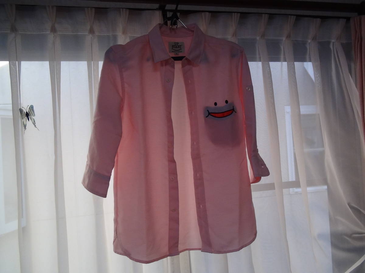 UP STARTのドレスシャツ（M)ピンク!。_画像1