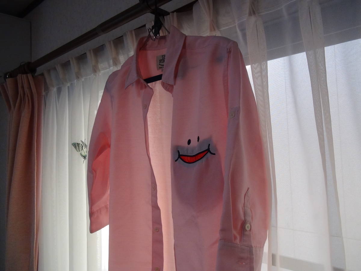 UP STARTのドレスシャツ（M)ピンク!。_画像9