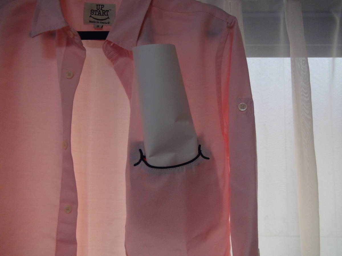 UP STARTのドレスシャツ（M)ピンク!。_画像10