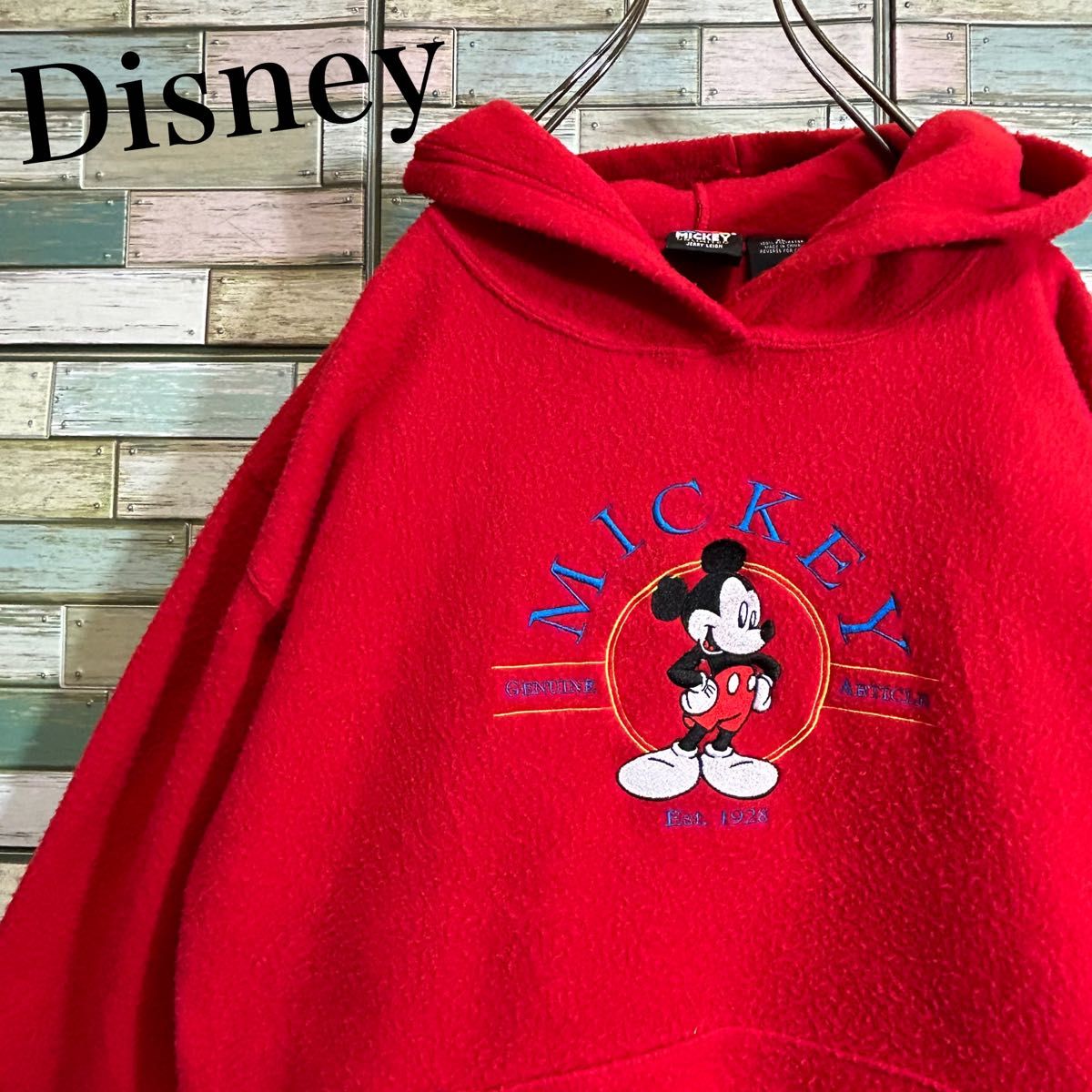 Disney ディズニー フリースパーカー ミッキーマウス ビッグ刺繍 Disney ディズニー フリースパーカー ミッキーマウス ビッグ刺繍