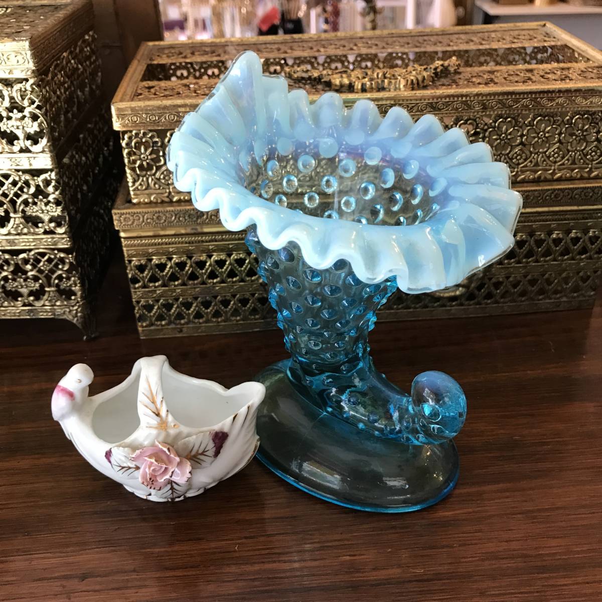 キャンドルランプ(フェントン) 豪華！50's Fenton フェントン