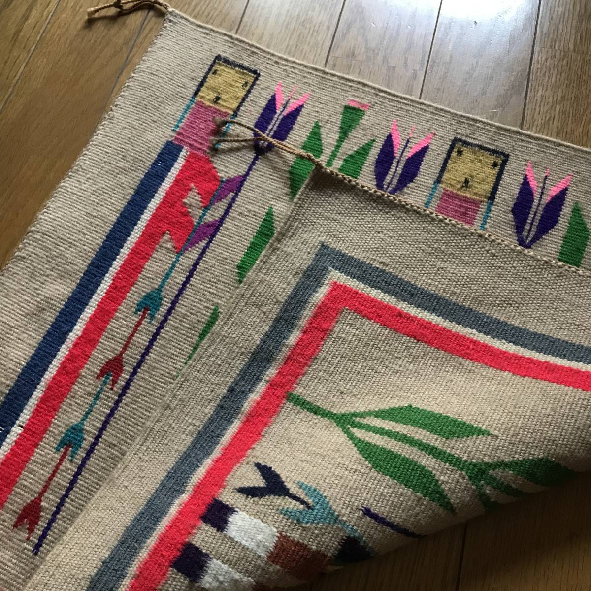  rare!60s~70s Vintage Navajo rug i.i.. Native American n genuine article have zona./USAchimayonavajo old clothes pen dollar ton leather shoes American Casual 