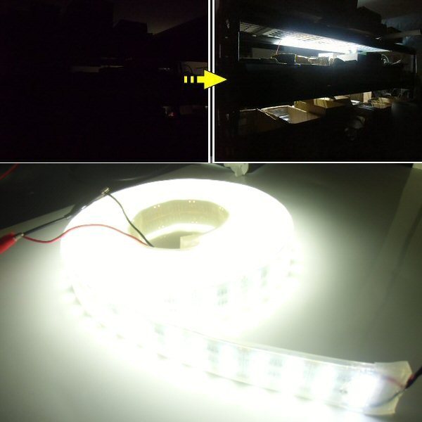 超熱 同梱無料 蛍光 テープライト LED カバー付 劣化防止 3列 超激白 内装品
