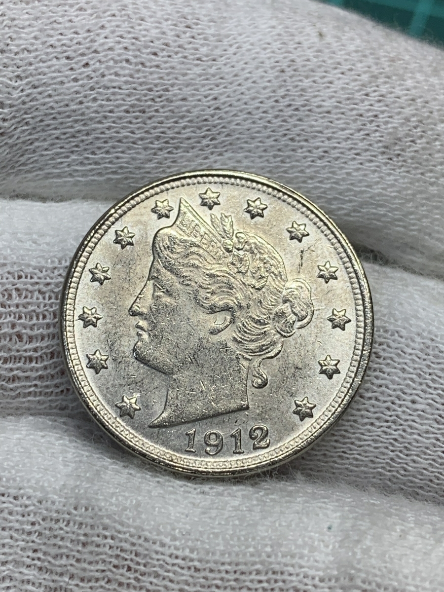 【Ωコイン】5セント リバティヘッド アメリカ 1912 検）古銭硬貨貨幣銀貨白銅ニッケル系 レア記念 メダル 希少骨董 外国 レプリカ復刻 n5_画像4