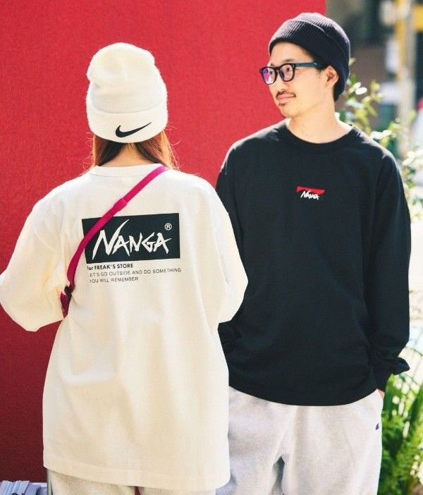 別注　エコハイブリッド ルーズフィット ロングスリーブ 刺繍Tシャツ NANGA/別注 刺繍 ECO HYBRID LOGO LS TEE 別注エコハイブリッド