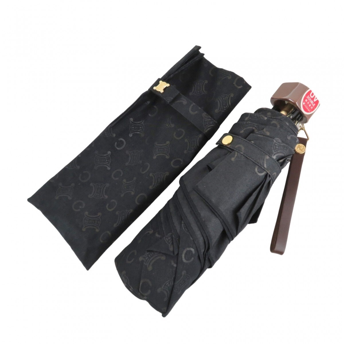 CELINE セリーヌ マカダムcc総柄 折りたたみUV日傘 CELINE セリーヌ晴雨兼用マカダムcc総柄折りたたみUV日傘