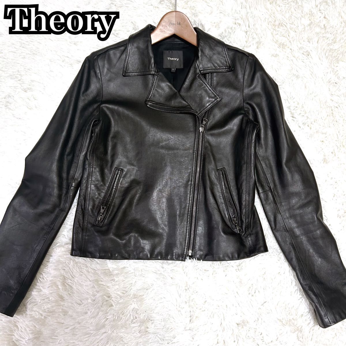 美品 Theory セオリー ダブルライダースジャケット ラムレザー 美品 Theory セオリー ダブルライダースジャケット ラムレザー