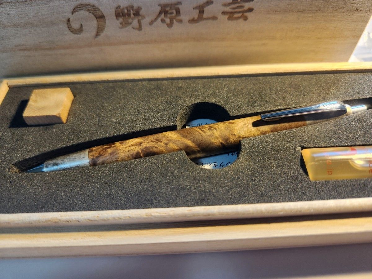 野原工芸斑紋金具マーブルウッドシャープペン 箱付き固定式口金 野原工芸斑紋金具マーブルウッドシャープペン 箱付き固定式口金