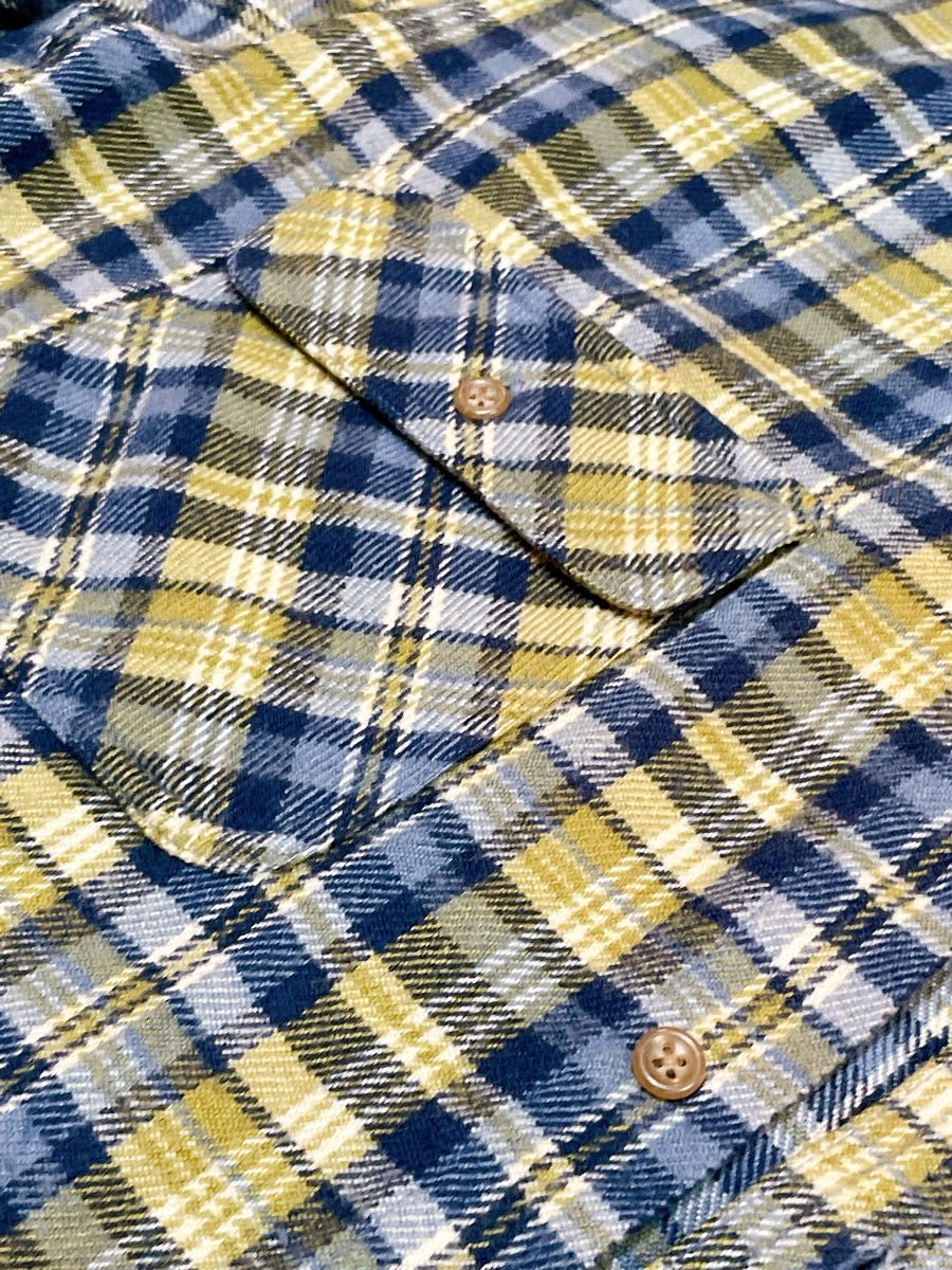 OLD UNIQLO オールドユニクロ オンブレチェック ネルシャツ 紺 OLD UNIQLO オールドユニクロ オンブレチェック ネルシャツ 紺