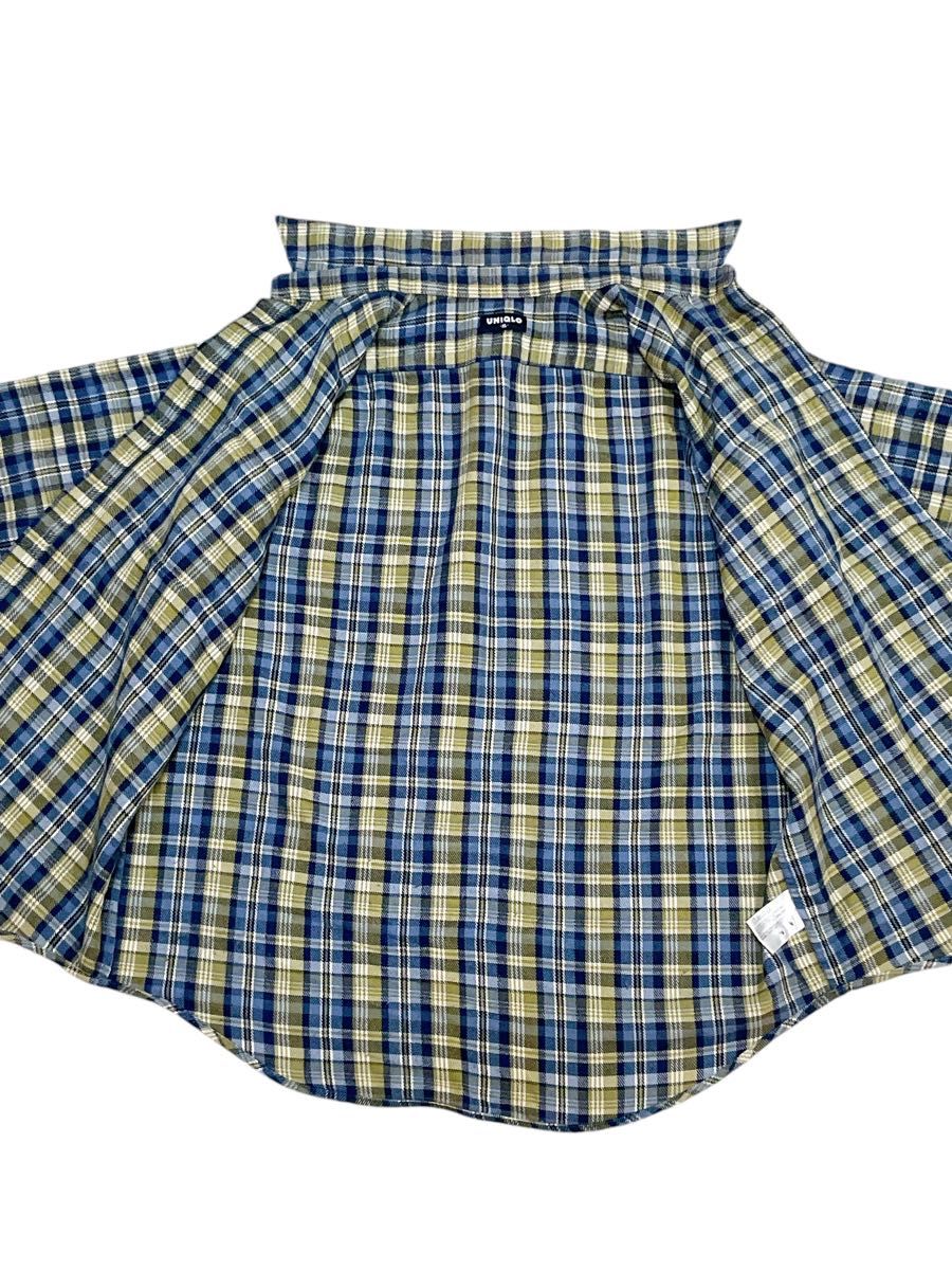 OLD UNIQLO オールドユニクロ オンブレチェック ネルシャツ 紺 OLD UNIQLO オールドユニクロ オンブレチェック ネルシャツ 紺
