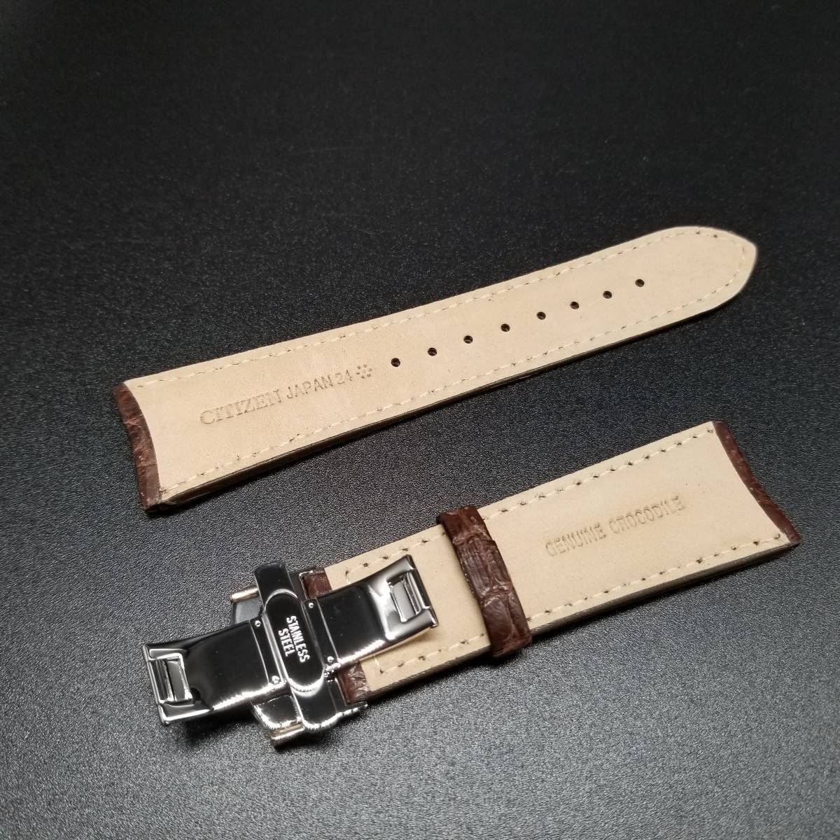 全日本送料無料 純正 レザー クロコダイル革 24mm Eco-Drive シチズン Citizen その他
