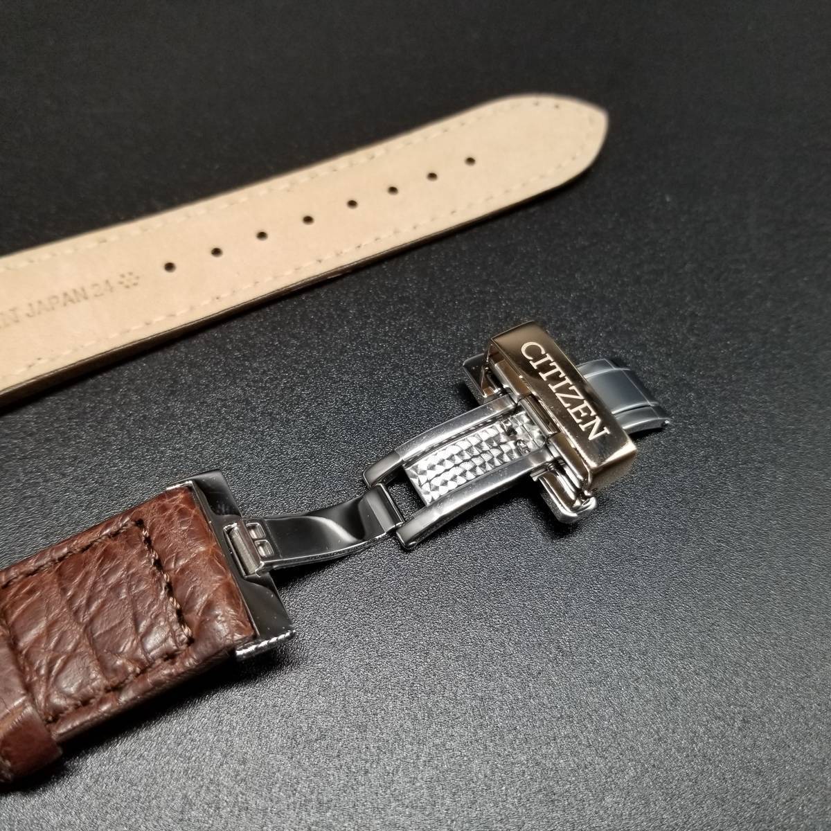 本物の Eco-Drive シチズン Citizen 純正 24mm レザー クロコダイル革 その他