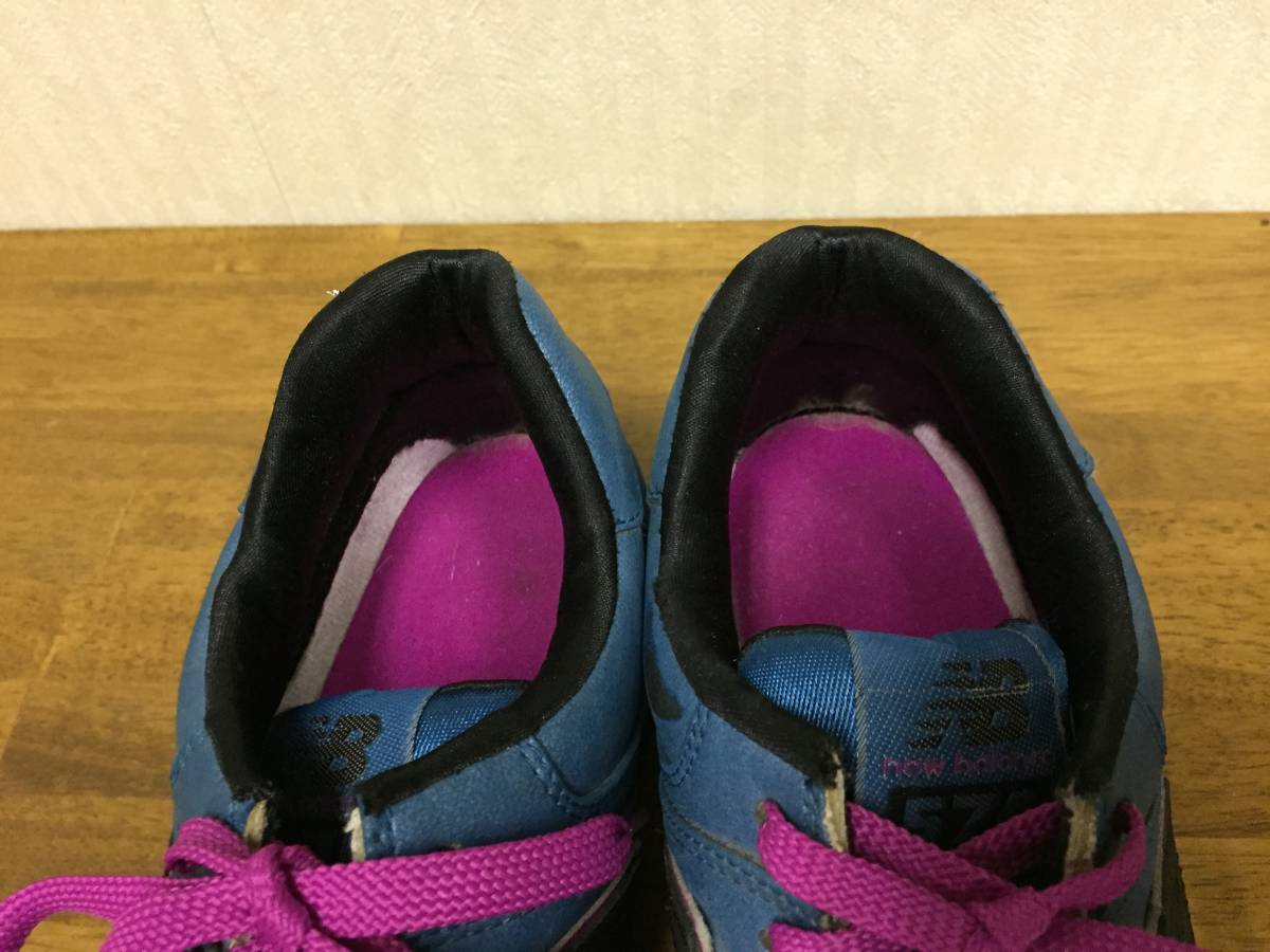 NEW BALANCE WL５７４MBR 青系ラメ ウィメンズ２６．５Ｂ USED ランニング_画像6