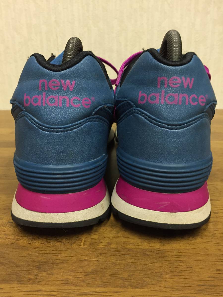 NEW BALANCE WL５７４MBR 青系ラメ ウィメンズ２６．５Ｂ USED ランニング_画像5