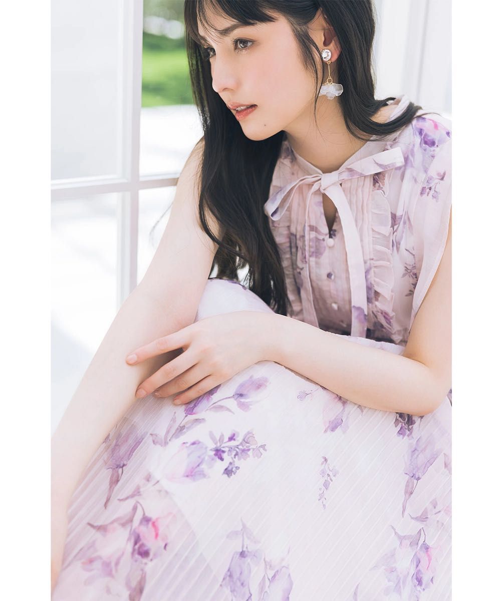 toccocloset トッコクローゼットフラワープリントプリーツ toccocloset トッコクローゼットフラワープリントプリーツ