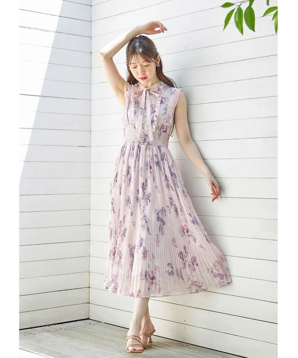 toccocloset トッコクローゼットフラワープリントプリーツ toccocloset トッコクローゼットフラワープリントプリーツ