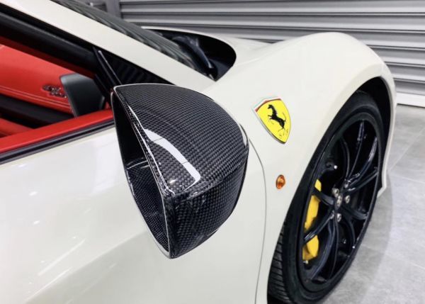 ★フェラーリ 458イタリア クーペ/スパイダー用本物カーボン製 ドアミラーカバー/カーボンミラ/高品質/FERRARI/F458/NOVIT/マンソリー_画像4