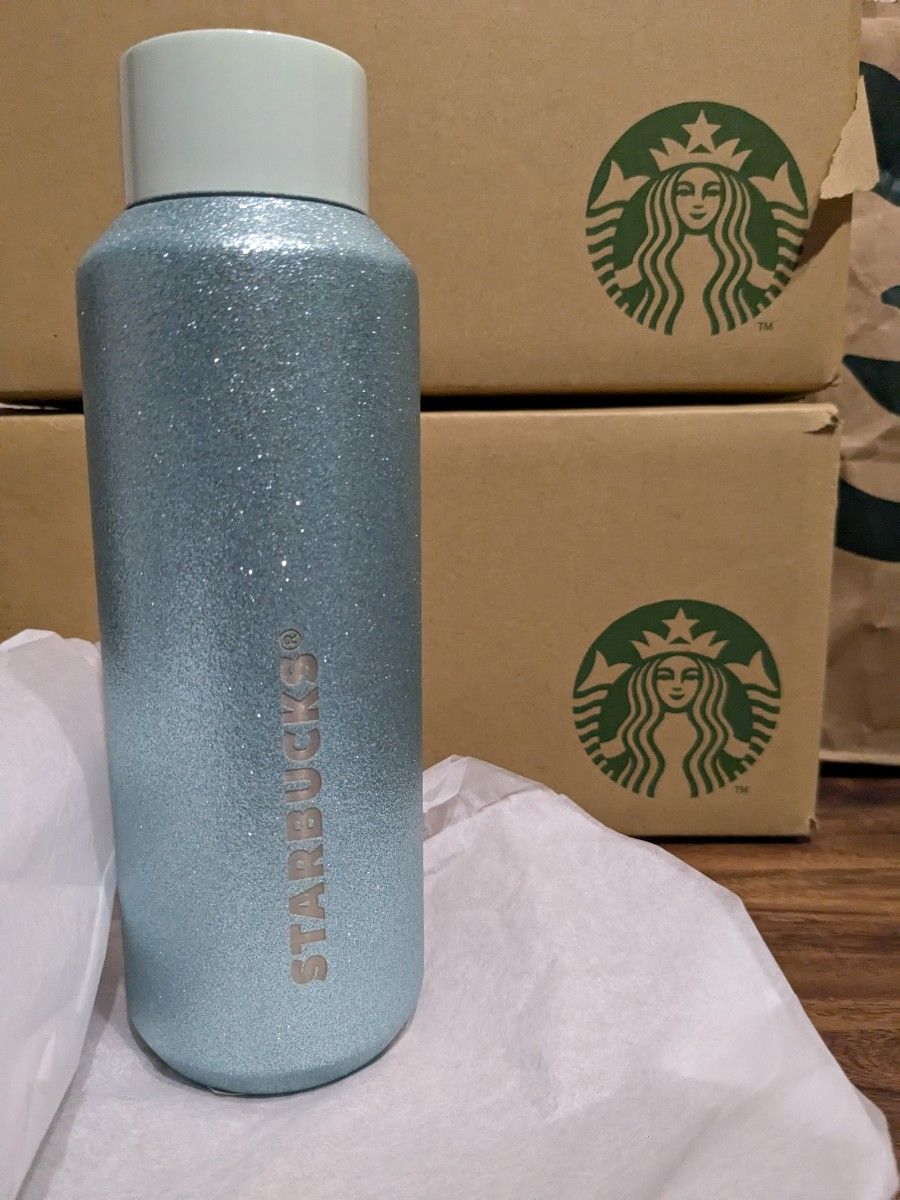 新品未使用】スターバックス ステンレスボトルグリッターミント 新品未使用】スターバックス ステンレスボトルグリッターミント