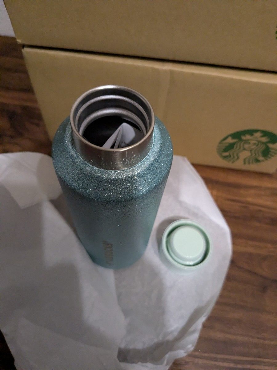 新品未使用】スターバックス ステンレスボトルグリッターミント 新品未使用】スターバックス ステンレスボトルグリッターミント