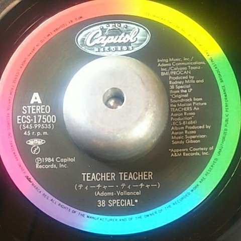 38スペシャル 38special ティーチャー ティーチャー teacher teacher ep 7inch 45 ハードロック hardrock single シングル サザンロック