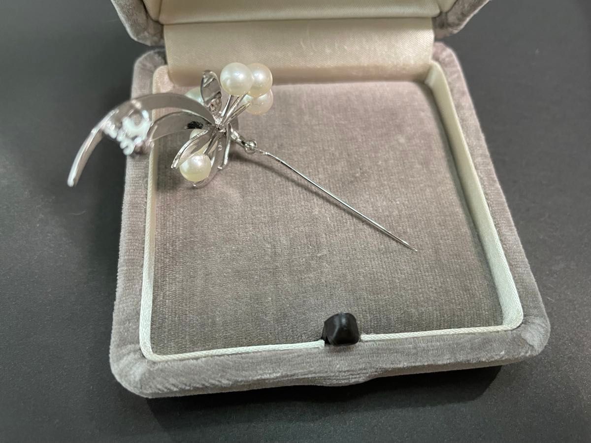 ミキモト ブローチ MIKIMOTO パールブローチ シルバー 入学式 ミキモト ブローチ MIKIMOTO パールブローチ シルバー 入学式