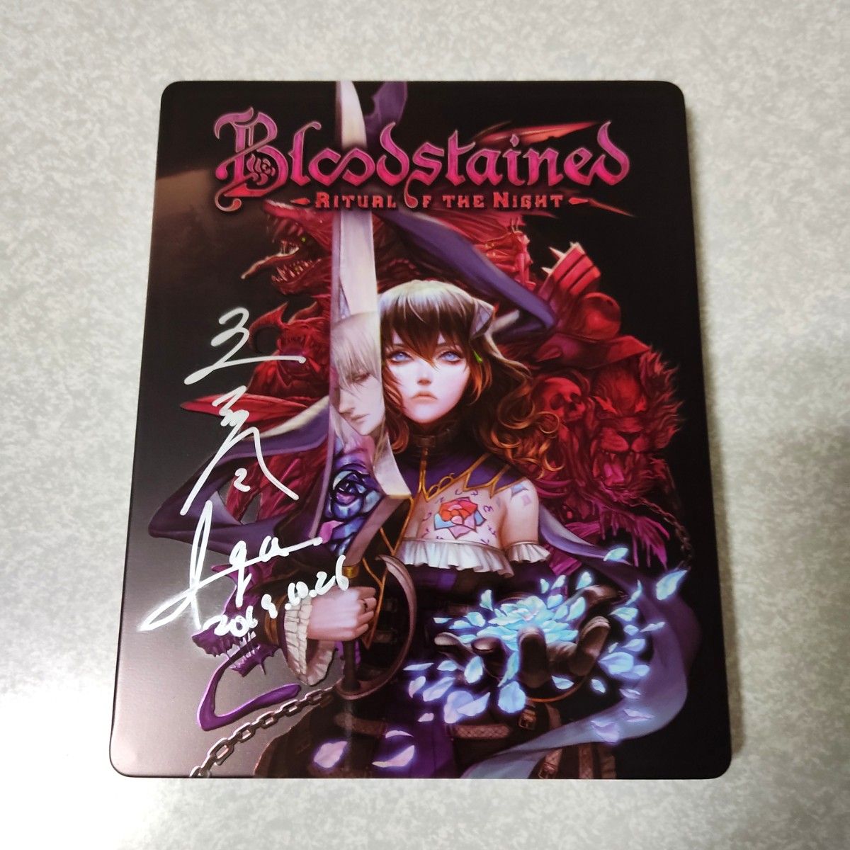 Switch Bloodstained Ritual of the Night サイン入り スチール Switch Bloodstained Ritual of the Night サイン入り スチール