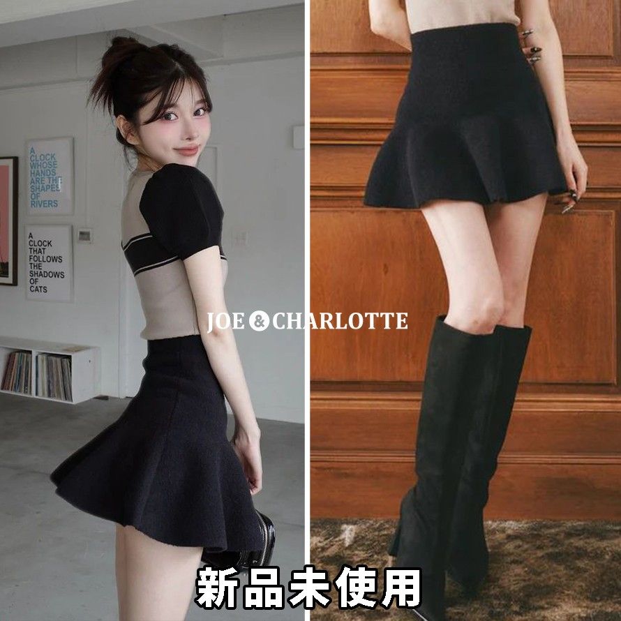 ダーリッチ darich ハイウエストニットミニスカート BLK FREE ダーリッチ darich ハイウエストニットミニスカート BLK FREE