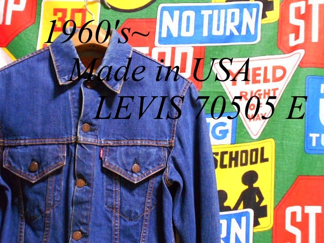 ★激しい色落ちが期待出来る1着★Made in USA製アメリカ製LEVISリーバイス70505Eビンテージデニムジャケットジージャン60s60年代小パッチ36_♪1960s~ LEVIS 70505 E♪